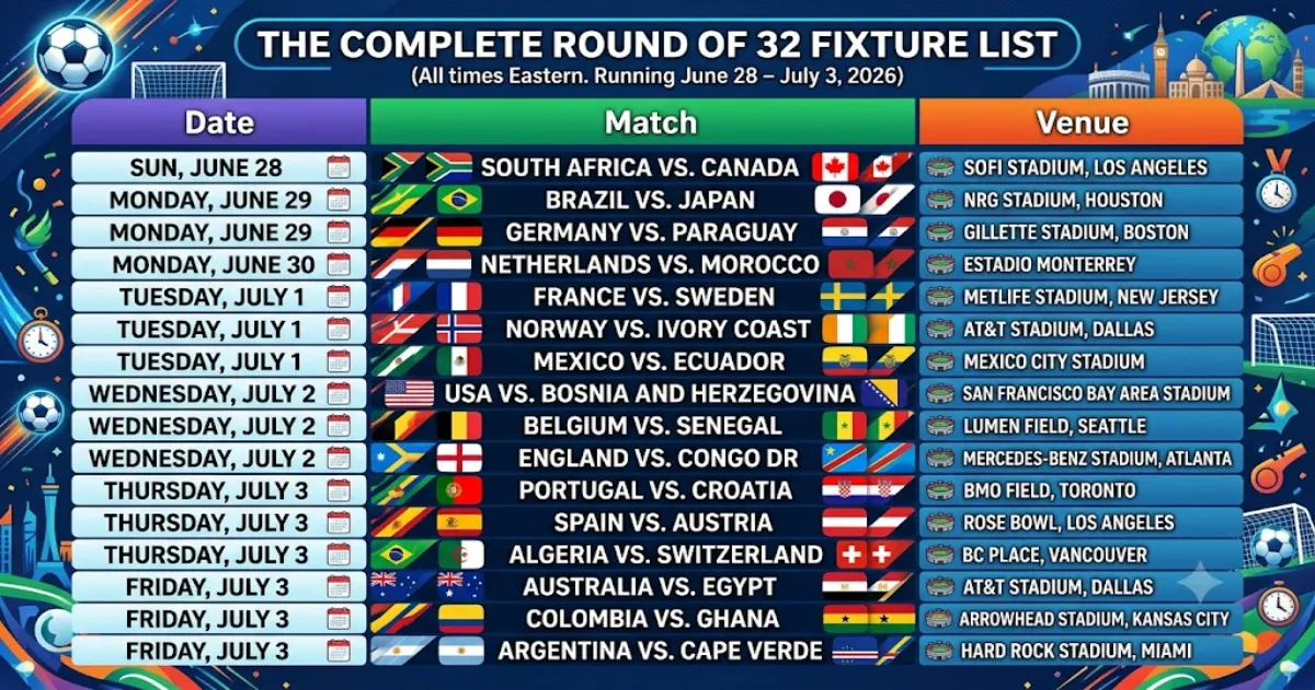 FIFA World Cup 2026 Round of 32